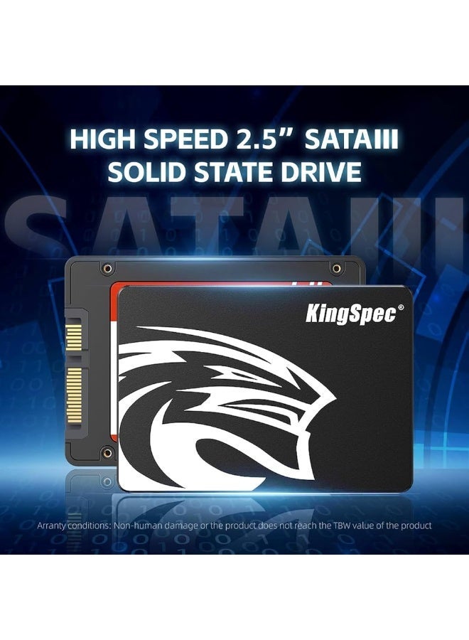 كينجس بيك محرك أقراص الحالة الصلبة KingSpec P4 بسعة 240 جيجابايت، مقاس 2.5 بوصة، واجهة SATA ||| محرك أقراص الحالة الصلبة بسعة 240 جيجابايت لأجهزة الكمبيوتر المكتبية والمحمولة وأجهزة PS5 وXbox، مقاوم للصدمات والاهتزازات، بتقنية 3D NAND - Image 5